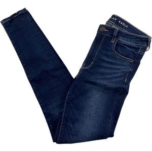 American Eagle Womens Dark Wash Super Stretch Hi-Rise Jegging Jeans 6 Long